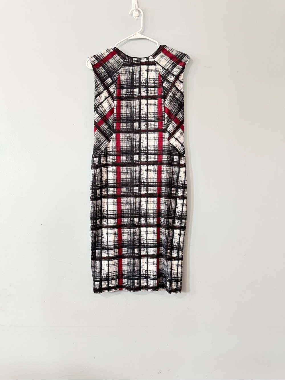 Cato Plaid Sheath Dress in Black, White & Red